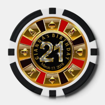 Gianna's Vegas2 Casino Chip Red & Black by glamprettyweddings at Zazzle