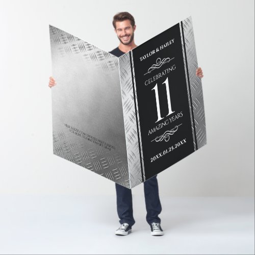 Giant 11th Steel Wedding Anniversary Celebration Card