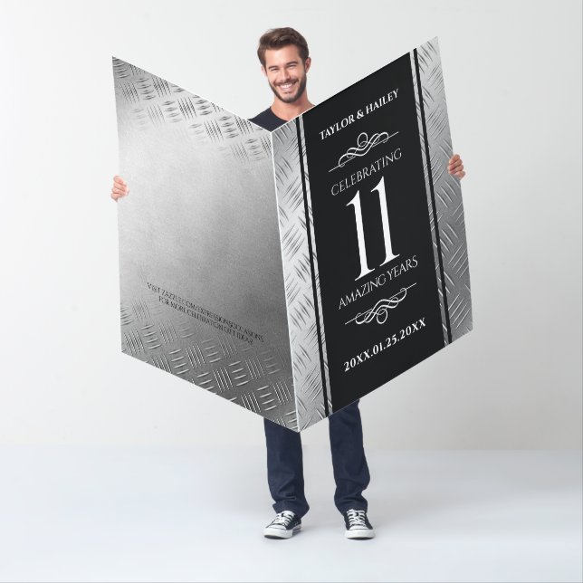Giant 11th Steel Wedding Anniversary Celebration Card (In Situ)