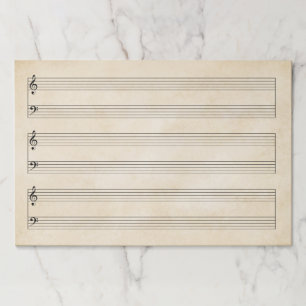 Giant 12"x18" Large Print Piano Antique Manuscript Paper Pad