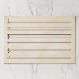 Giant 12"x18" Large Print Piano Antique Manuscript Paper Pad