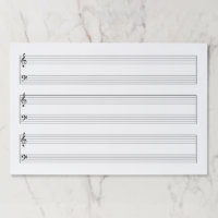 Giant 12"x18" Wide Rule Piano Grand Staff Music