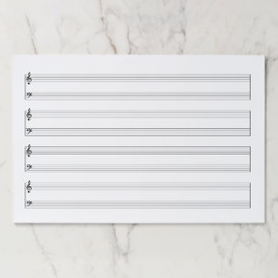 Giant 12" x 18" Piano Grand Staff Music Manuscript Paper Pad