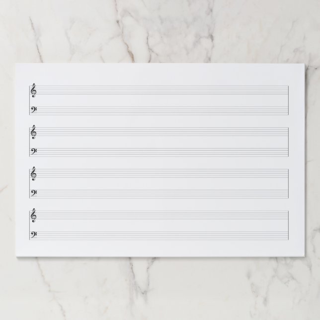 Giant 12" x 18" Piano Grand Staff Music Manuscript Paper Pad (Front)