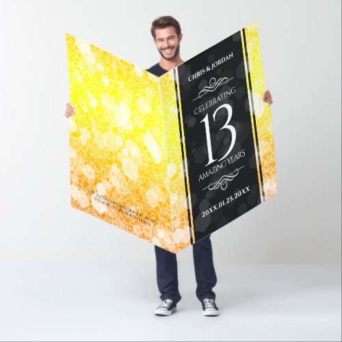 Giant 13th Citrine Wedding Anniversary Celebration Card