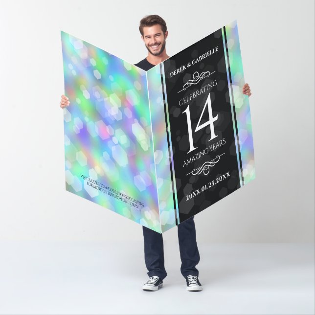 Giant 14th Opal Wedding Anniversary Celebration Card (In Situ)