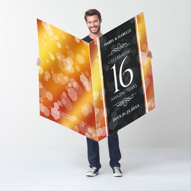 Giant 16th Golden Topaz Wedding Anniversary Card (In Situ)