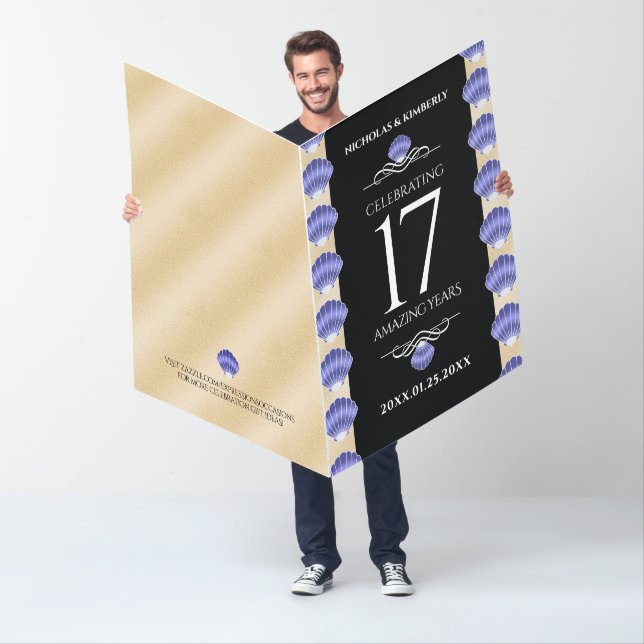 Giant 17th Shells Wedding Anniversary Celebration Card (In Situ)