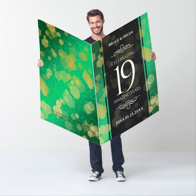 Giant 19th Jade Wedding Anniversary Celebration Card (In Situ)
