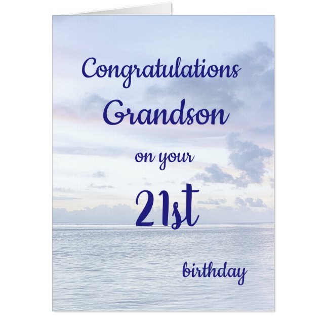 Giant 21st Birthday Grandson Card (Front)