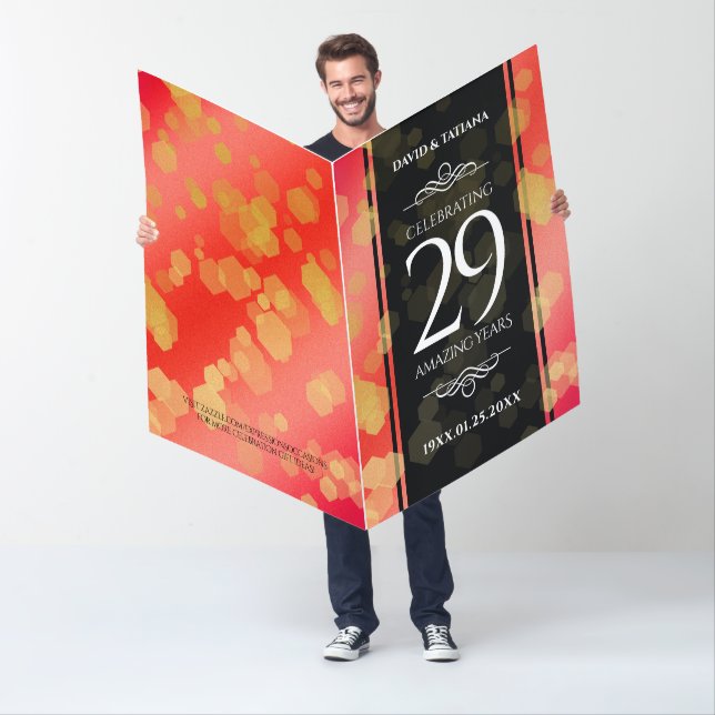 Giant 29th Garnet Wedding Anniversary Celebration Card (In Situ)