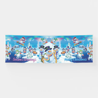 Giant 2.5' x 8' Christmas vinyl Banner Snow scene