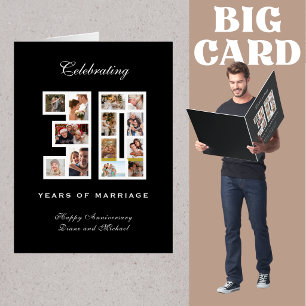 GIANT 30th Anniversary Photo Collage Black Card
