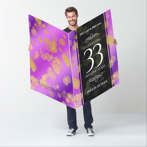 Giant 33rd Amethyst Wedding Anniversary Card