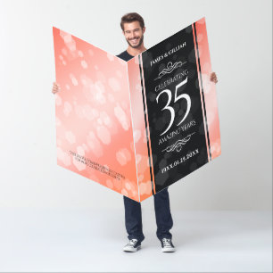 Giant 35th Coral Wedding Anniversary Celebration Card