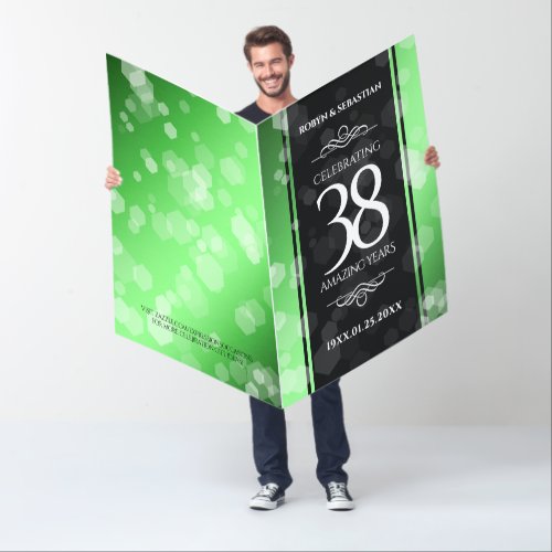 Giant 38th Emerald Wedding Anniversary Card