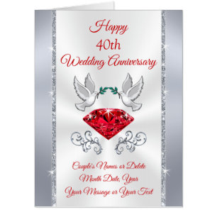 Giant 40th Anniversary Cards, 2, 3, 4 feet Tall Card