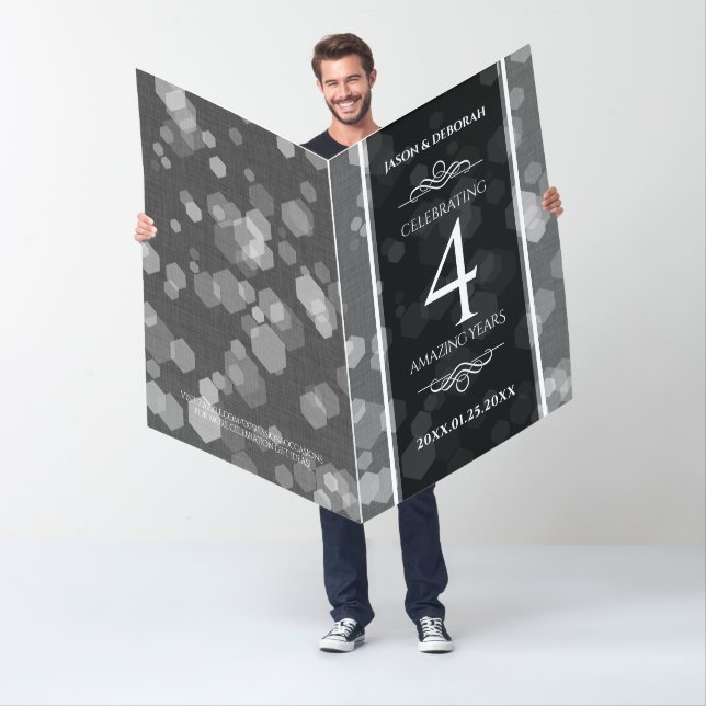 Giant 4th Linen Wedding Anniversary Celebration Card (In Situ)