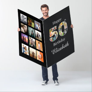 Giant 50th Birthday Create Your Own Multi Photo Card