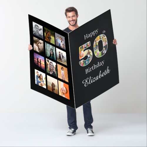 Giant 50th Birthday Create Your Own Multi Photo Card