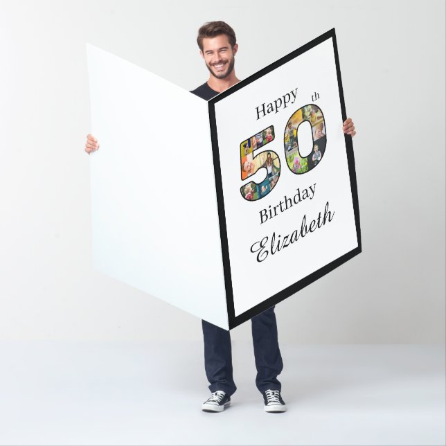 Giant 50th Birthday Create Your Own Multi Photo Card (In Situ)