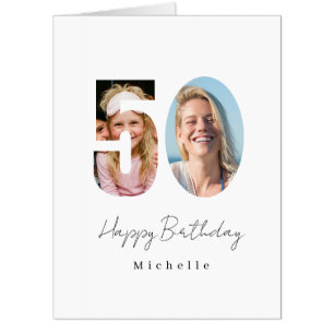 GIANT 50th Birthday Custom Photo Card
