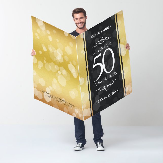 Giant 50th Golden Wedding Anniversary Card (In Situ)
