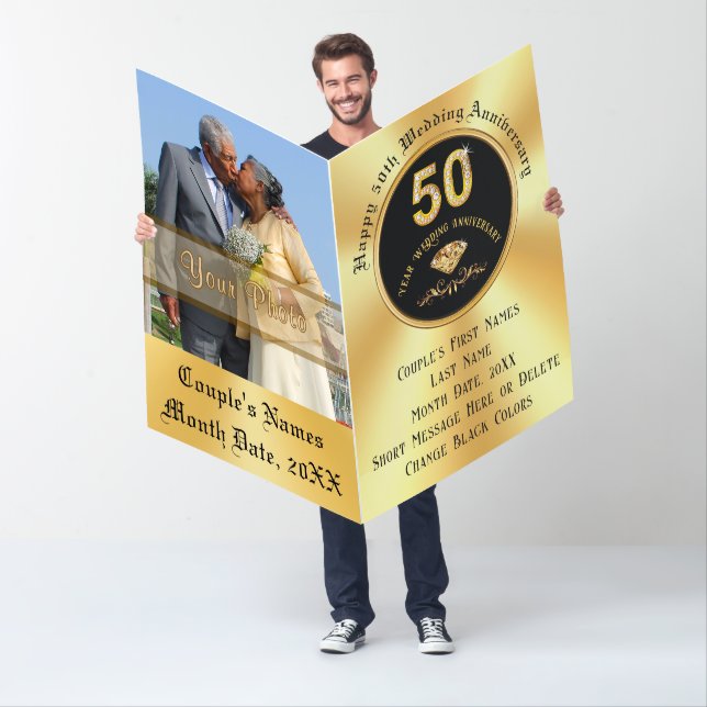 Giant, 50th Wedding Anniversary Cards, 4 Feet or Card (In Situ)