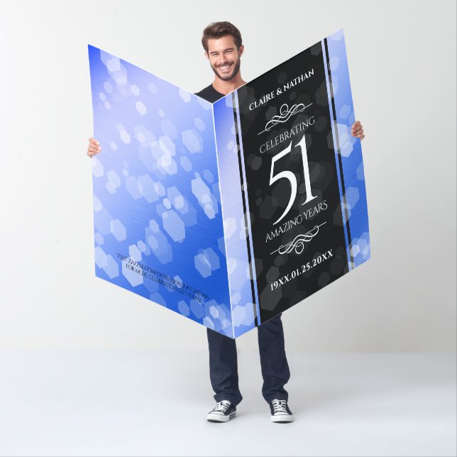 Giant 51st Sapphire Wedding Anniversary Card (In Situ)