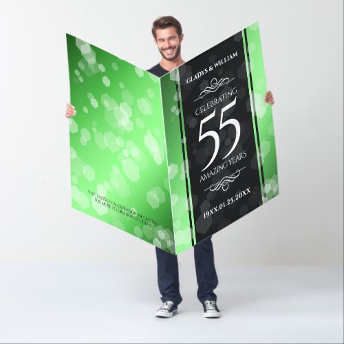 Giant 55th Emerald Wedding Anniversary Card