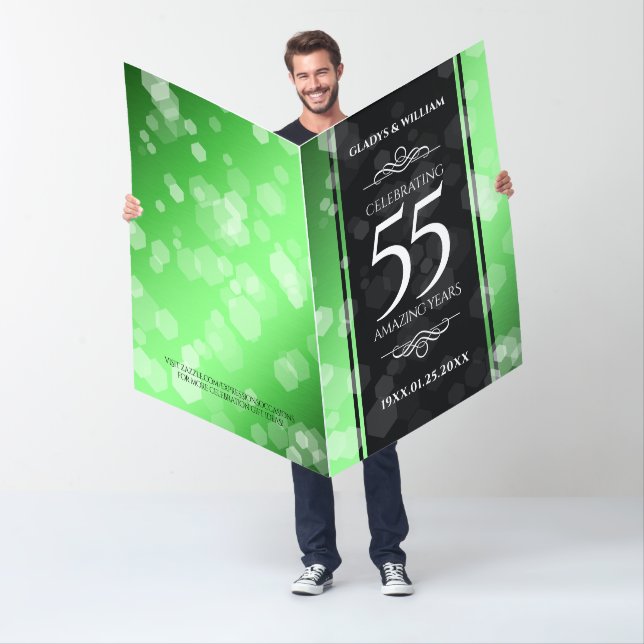 Giant 55th Emerald Wedding Anniversary Card (In Situ)