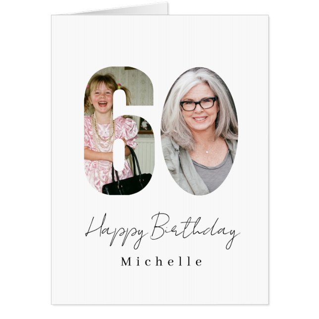GIANT 60th Birthday Custom Photo Card (Front)