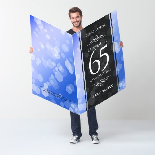 Giant 65th Blue Sapphire Wedding Anniversary Card