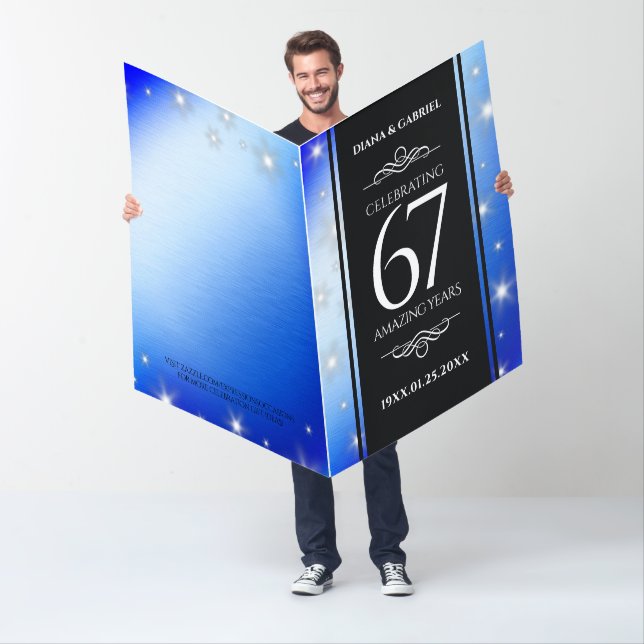 Giant 67th Star Sapphire Wedding Anniversary Card (In Situ)