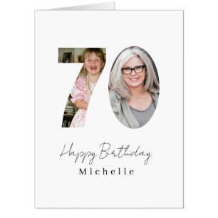 GIANT 70th Birthday Custom Two Photo Card