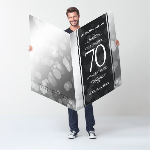 Giant 70th Platinum Wedding Anniversary Card