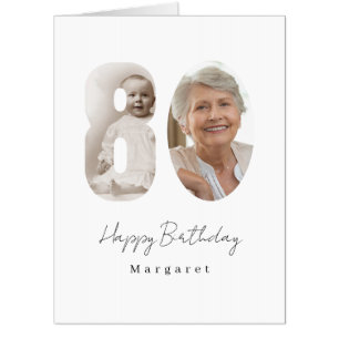 GIANT 80th Birthday Party Custom Photo Card