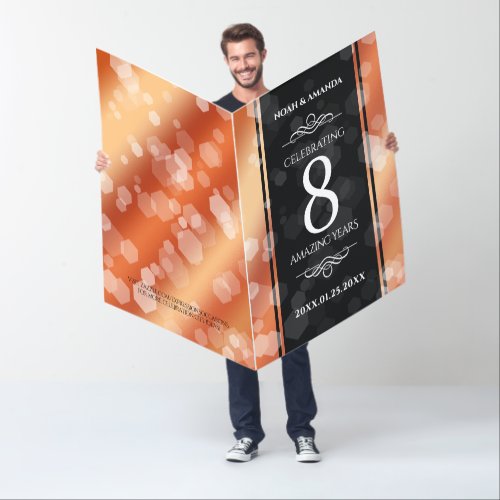 Giant 8th Bronze Wedding Anniversary Celebration Card