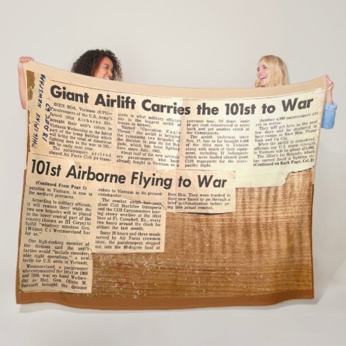 GIANT AIRLIFT CARRIES the 101st to WAR Fleece Blanket