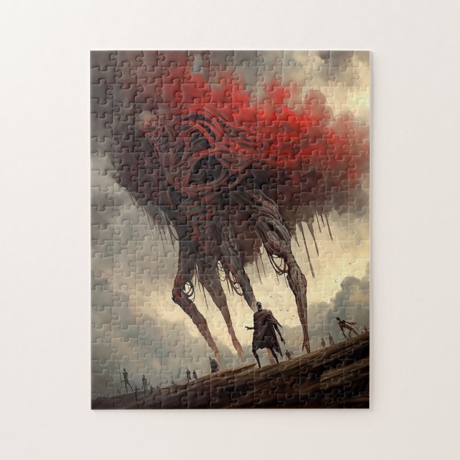 Giant Alien Walking Science Fiction Horror Art Jigsaw Puzzle (Vertical)