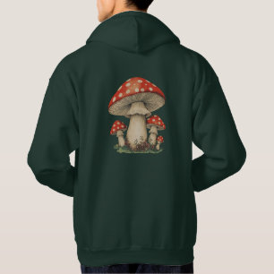 Giant Amanita Mushroom Art   Retro Graphic Print Hoodie