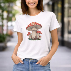 Giant Amanita Mushroom - Retro Cottagecore Graphic T-Shirt