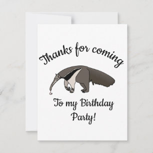 Giant Anteater Happy Birthday Thank You Card