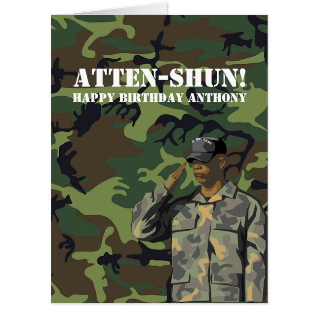 Giant Army themed Birthday Party Card (Front)