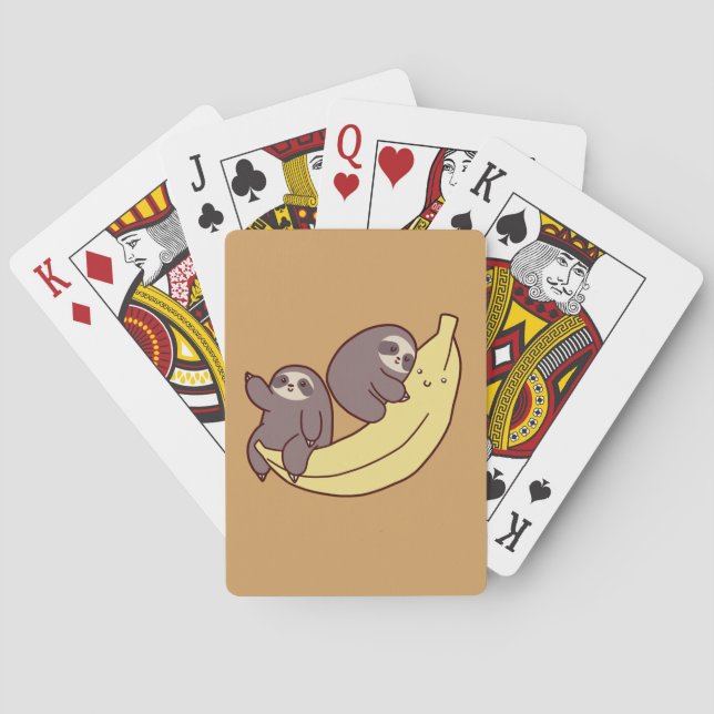 Giant Banana Sloths Poker Cards (Back)