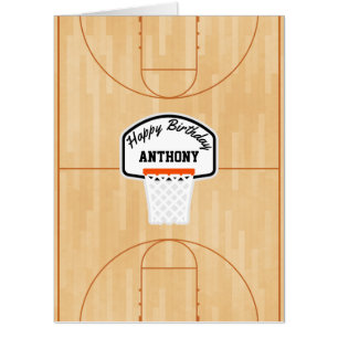 Giant Basketball Birthday Party Greetings Card