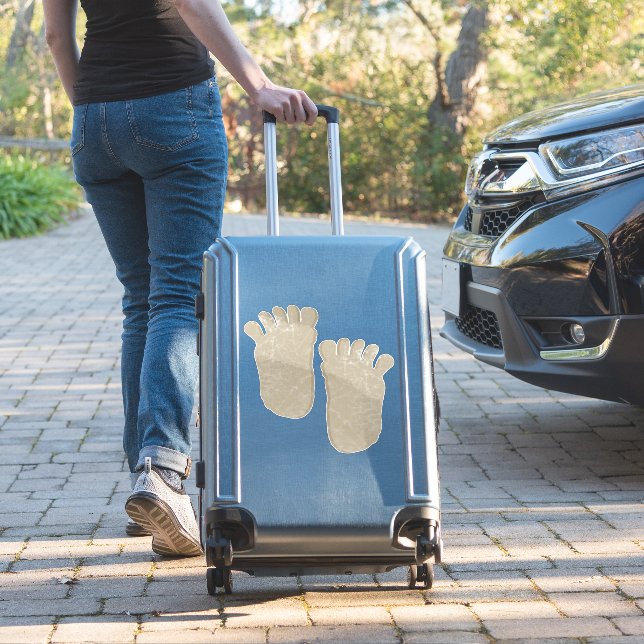 Giant Bigfoot Footprints Sticker (Suitcase Insitu)