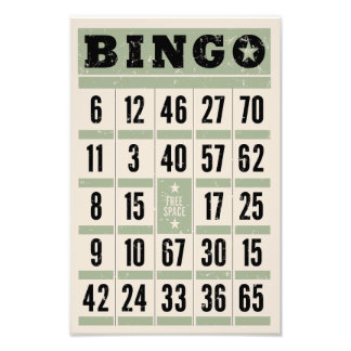 GIANT BINGO CARD PHOTO PRINT