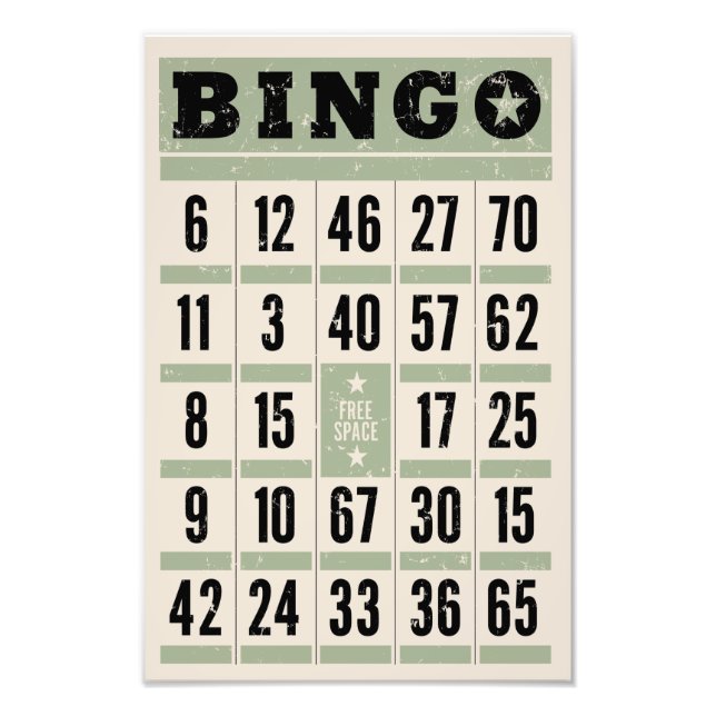 GIANT BINGO CARD PHOTO PRINT (Front)