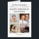 Giant Birthday Card Photo Newspaper for Grandma<br><div class="desc">This charming and GIANT newspaper-Style birthday card brings a fun, nostalgic twist to their special day. Ideal for Grandma or any recipient, simply customize the name of your choosing! All text and images are fully customizable and easy for you to edit. Designed to resemble a vintage newspaper, it features personalized...</div>